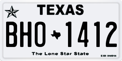 TX license plate BHO1412