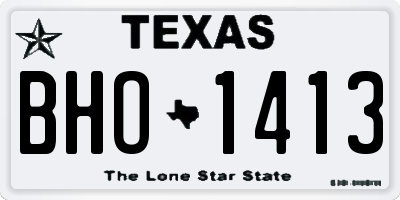 TX license plate BHO1413