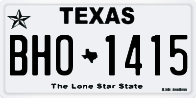 TX license plate BHO1415