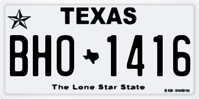TX license plate BHO1416