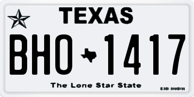 TX license plate BHO1417