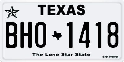 TX license plate BHO1418