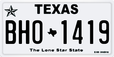 TX license plate BHO1419