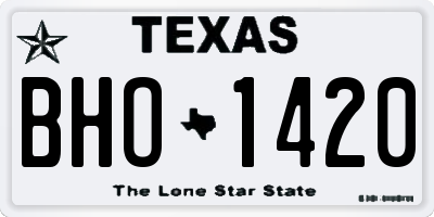 TX license plate BHO1420