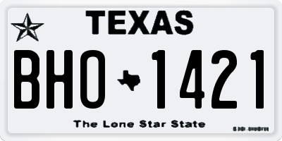 TX license plate BHO1421