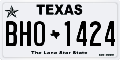TX license plate BHO1424