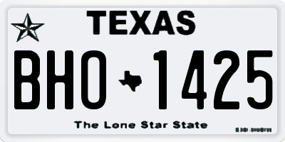 TX license plate BHO1425