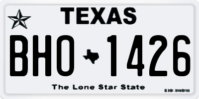 TX license plate BHO1426