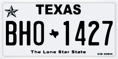TX license plate BHO1427