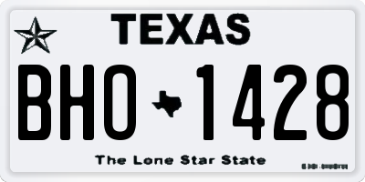 TX license plate BHO1428