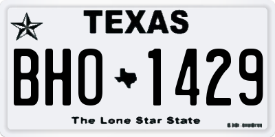 TX license plate BHO1429