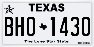 TX license plate BHO1430