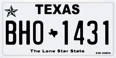 TX license plate BHO1431