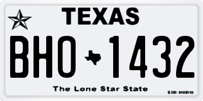 TX license plate BHO1432