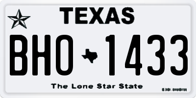 TX license plate BHO1433