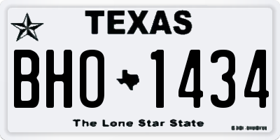 TX license plate BHO1434