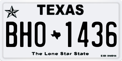 TX license plate BHO1436