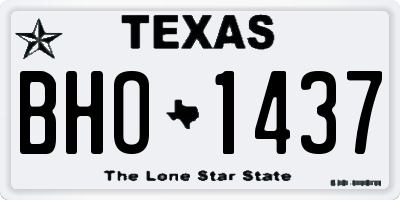 TX license plate BHO1437