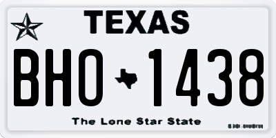 TX license plate BHO1438