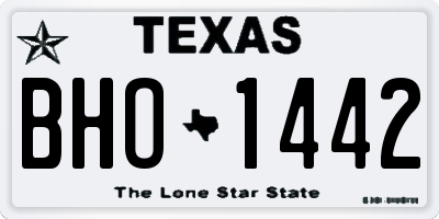 TX license plate BHO1442