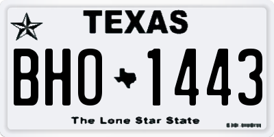 TX license plate BHO1443