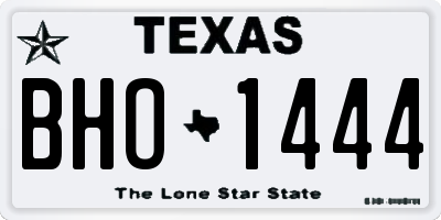TX license plate BHO1444