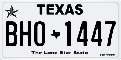 TX license plate BHO1447