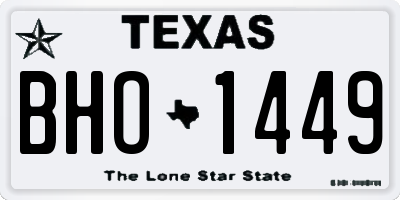 TX license plate BHO1449