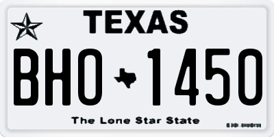 TX license plate BHO1450