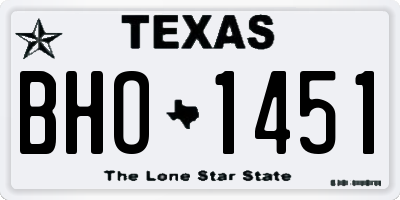 TX license plate BHO1451