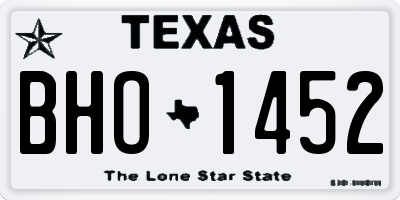 TX license plate BHO1452