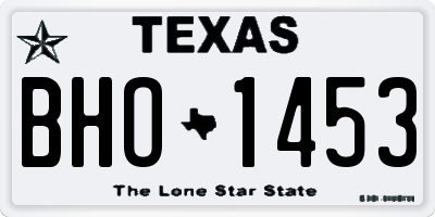 TX license plate BHO1453