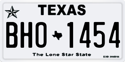 TX license plate BHO1454