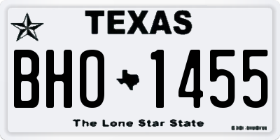 TX license plate BHO1455