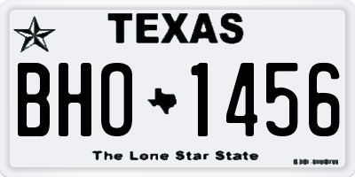 TX license plate BHO1456