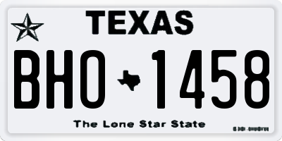 TX license plate BHO1458