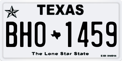 TX license plate BHO1459
