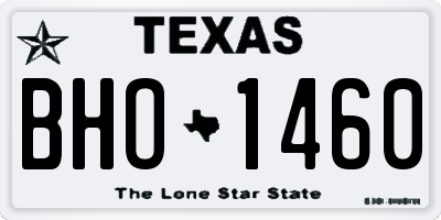 TX license plate BHO1460