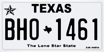 TX license plate BHO1461