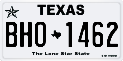 TX license plate BHO1462