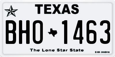 TX license plate BHO1463
