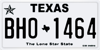 TX license plate BHO1464