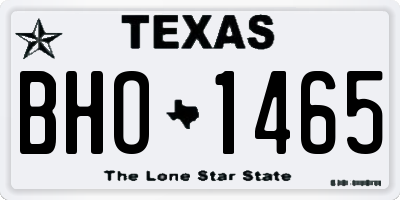 TX license plate BHO1465