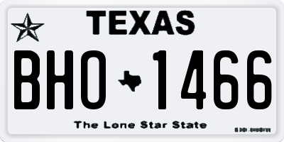 TX license plate BHO1466