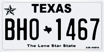 TX license plate BHO1467