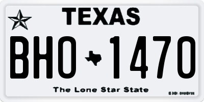 TX license plate BHO1470