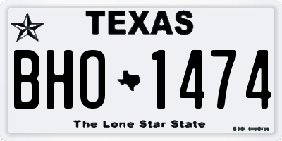 TX license plate BHO1474