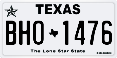 TX license plate BHO1476