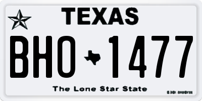 TX license plate BHO1477