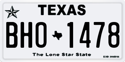 TX license plate BHO1478